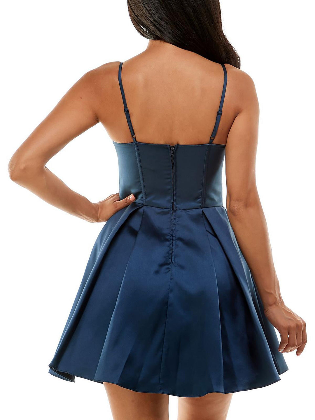 B Darlin Women's Corset Seamed Mini Fit & Flare Dress Blue Size 12