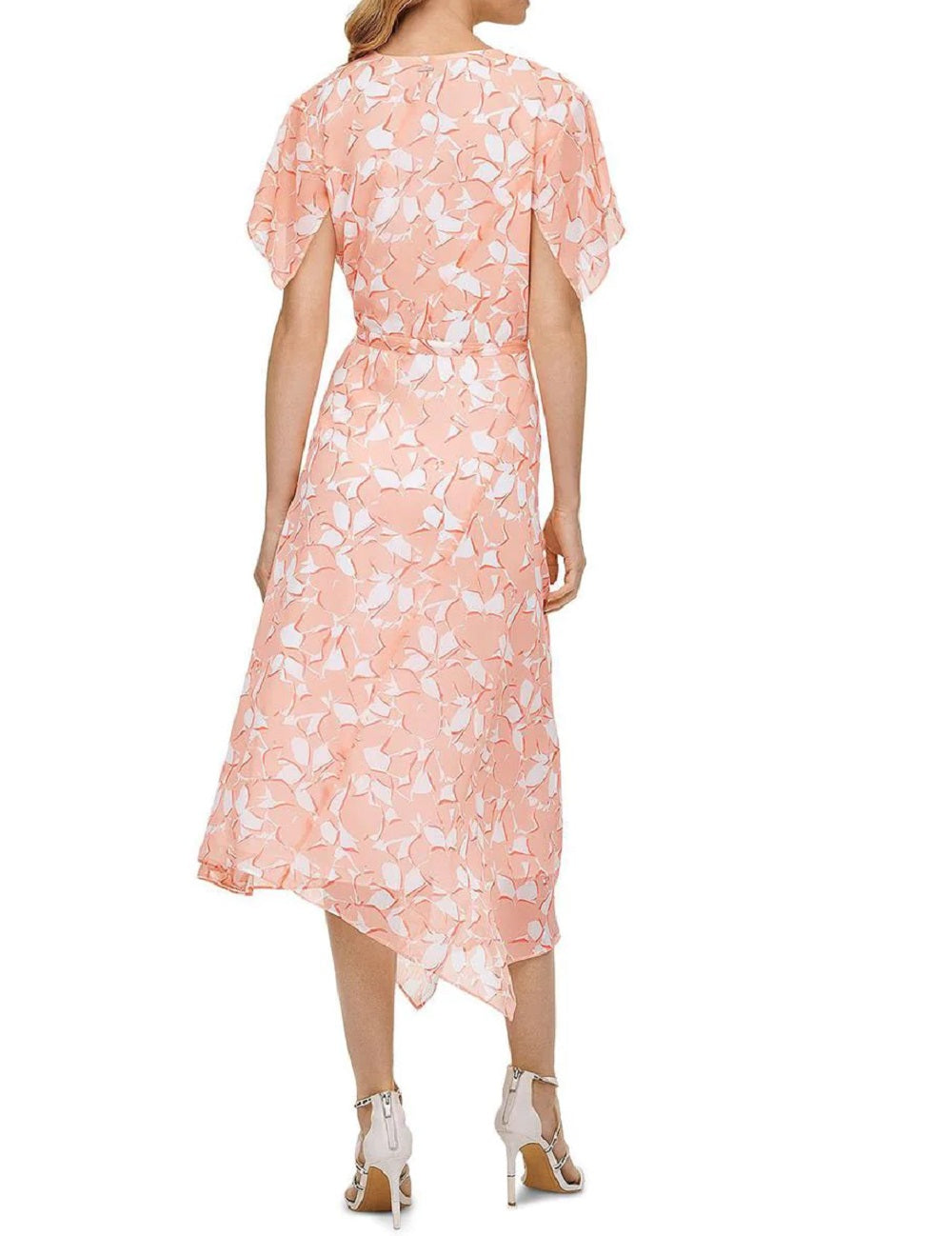 DKNY Women's Floral Print Wrap Dress Pink Size 14