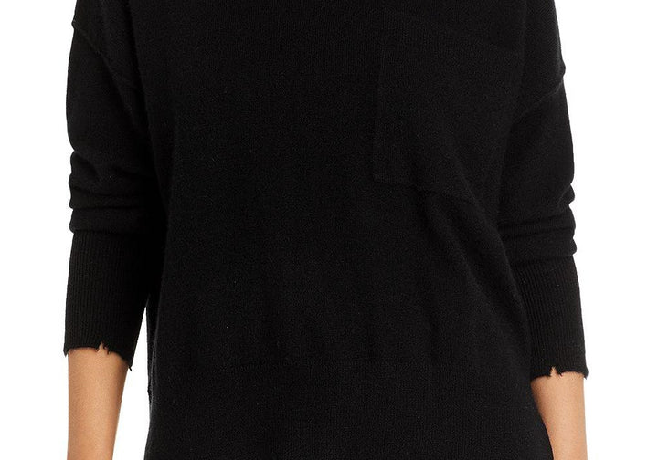 Aqua Distressed Cashmere Sweater Black Size XS