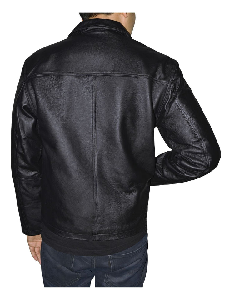 Nike Men's Retro Leather Jacket Black Size Medium