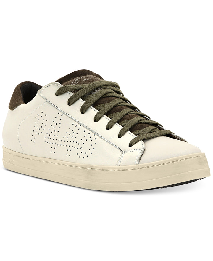 P448 Men's John Perforated Logo Low Top Sneaker Beige Size 44