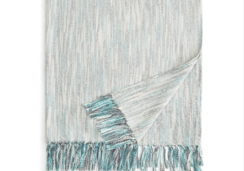 Sparrow & Wren Penelope Throw White/Turquoise