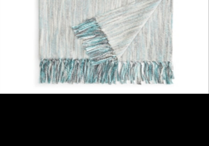 Sparrow & Wren Penelope Throw White/Turquoise