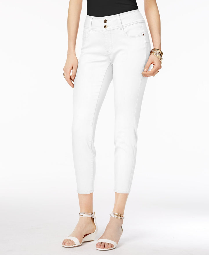 Thalia Sodi Women's Double-Button Skinny Ankle Pants White Size 8