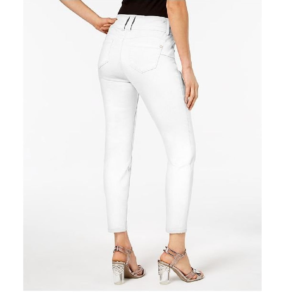 Thalia Sodi Women's Double-Button Skinny Ankle Pants White Size 8