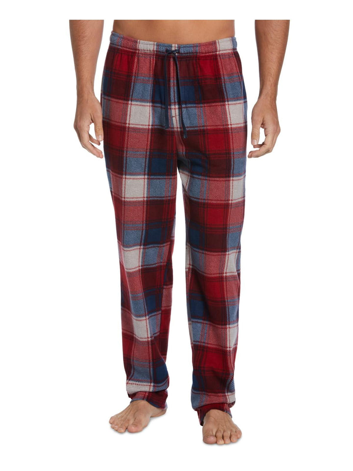 Perry Ellis Portfolio Men's Heather Plaid Pajama Pants Red Size Medium