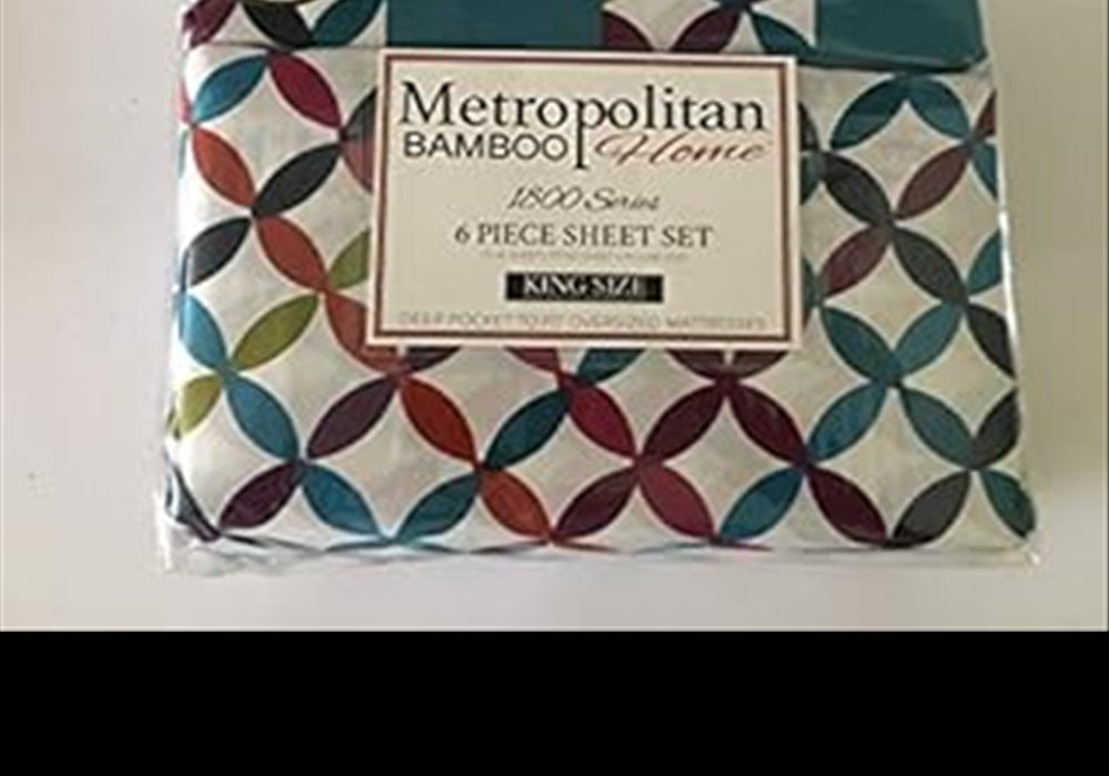 Metropolitan Bamboo Home 6 Piece Sheet Set Blue Floral Design Blue Size King