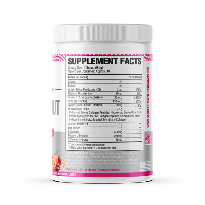 D2Fit (By Jessica Bass) Women’s Pre Workout Multi Collagen (2.5g) + Biotin (150mcg) - Supports Healthy Hair, Skin & Nails, Supports Increased Energy, Focus & Endurance