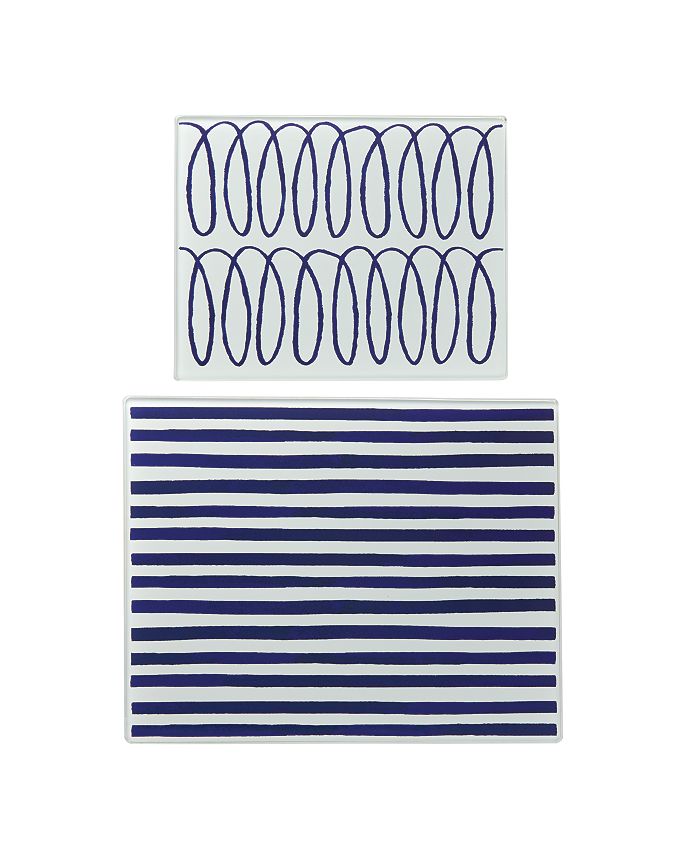 Kate Spade New York Charlotte Street Glass Prep Cutting Boards Blue One Size