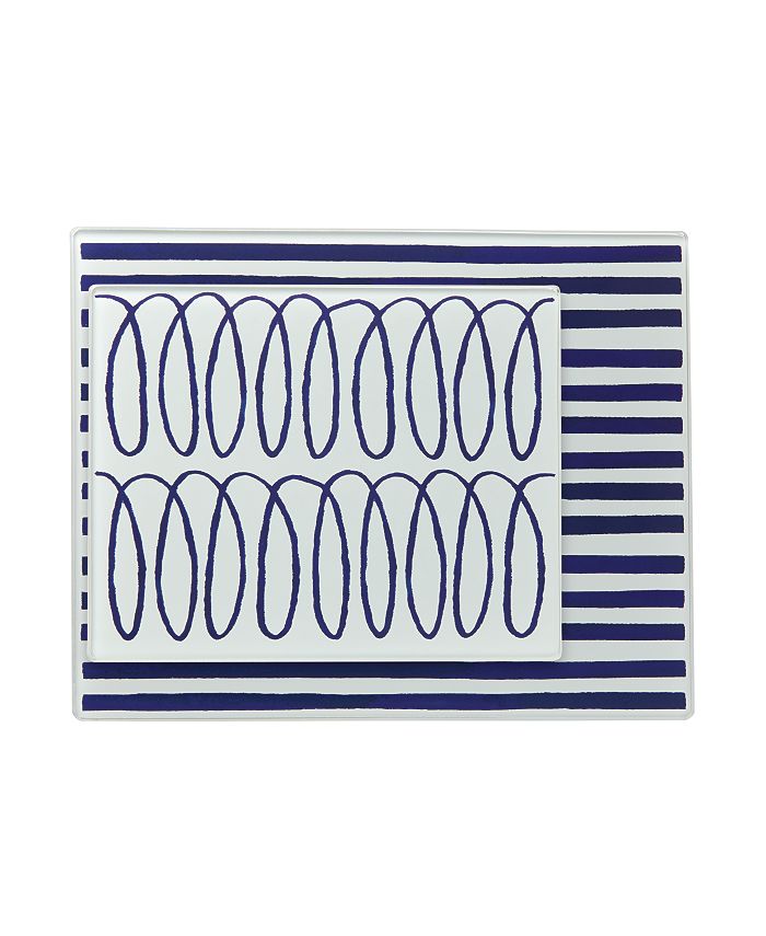 Kate Spade New York Charlotte Street Glass Prep Cutting Boards Blue One Size