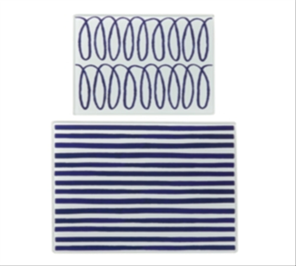 Kate Spade New York Charlotte Street Glass Prep Cutting Boards Blue One Size