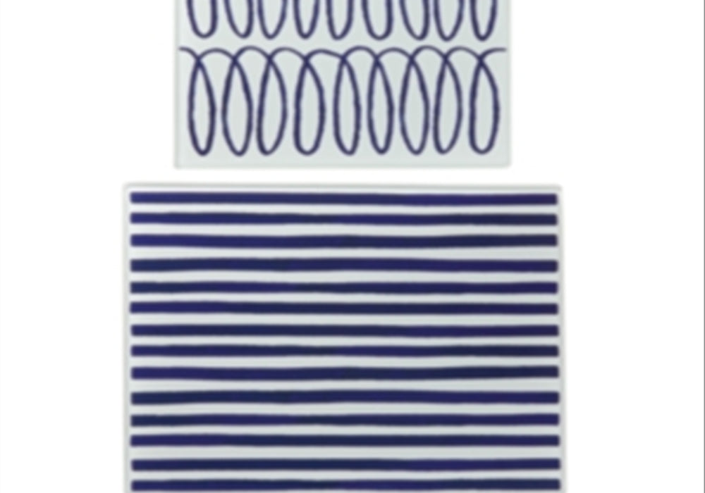 Kate Spade New York Charlotte Street Glass Prep Cutting Boards Blue One Size