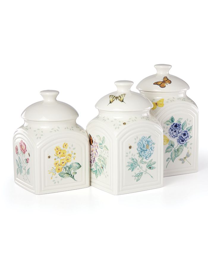 Lenox Butterfly Meadow 3 Pc. Canister Set White