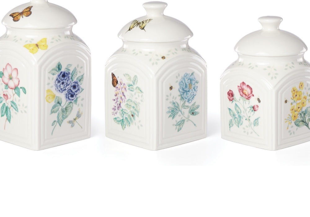 Lenox Butterfly Meadow 3 Pc. Canister Set White