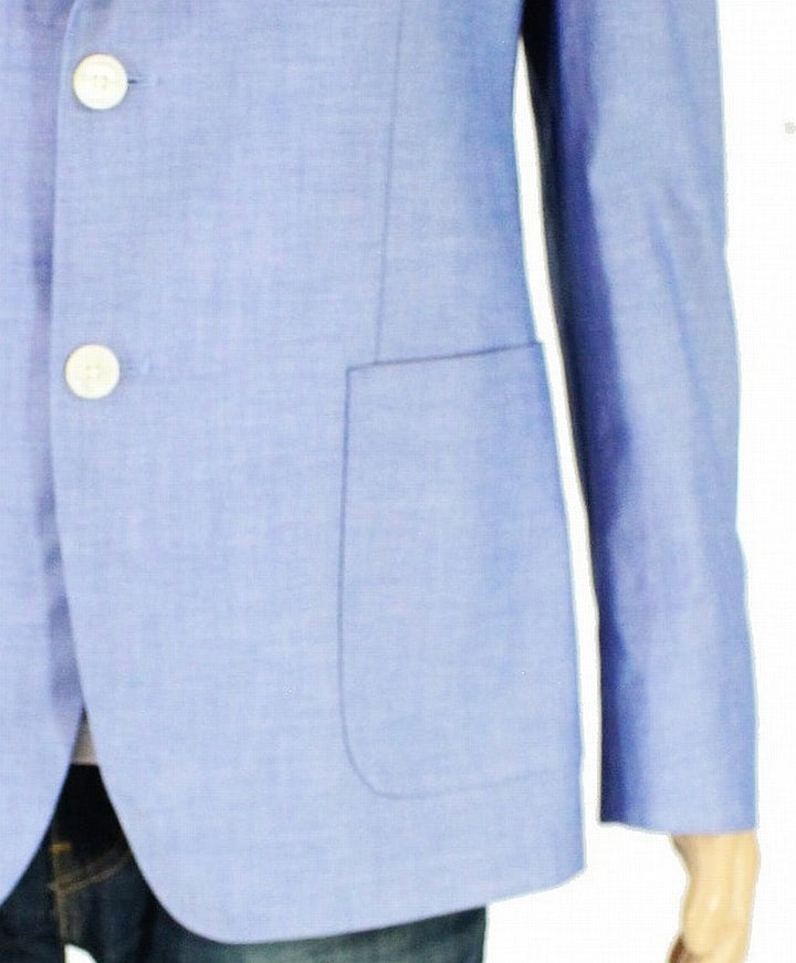 Ralph Lauren Men's Sport Coat Long Chambray Two Button Blue Size 40
