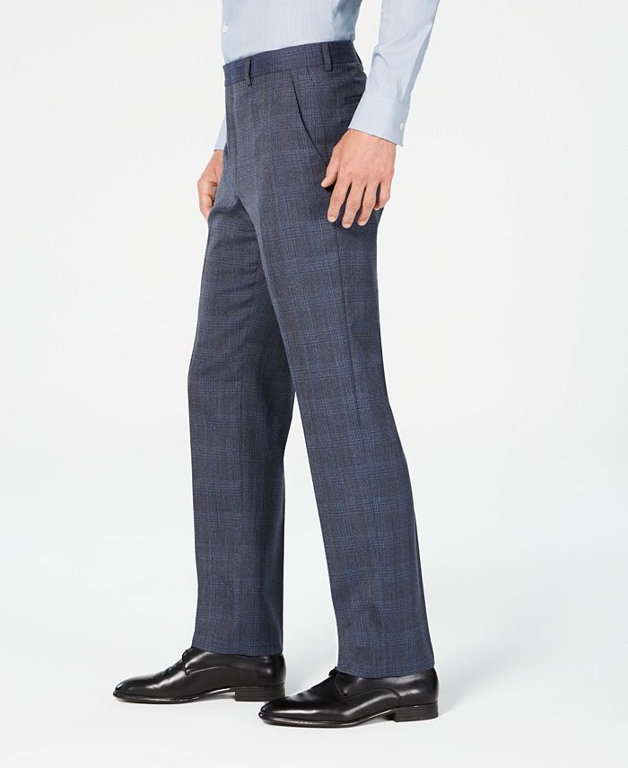 Michael Kors Men's Classic Fit Airsoft Stretch Plaid Suit Pants Blue Size 33X32