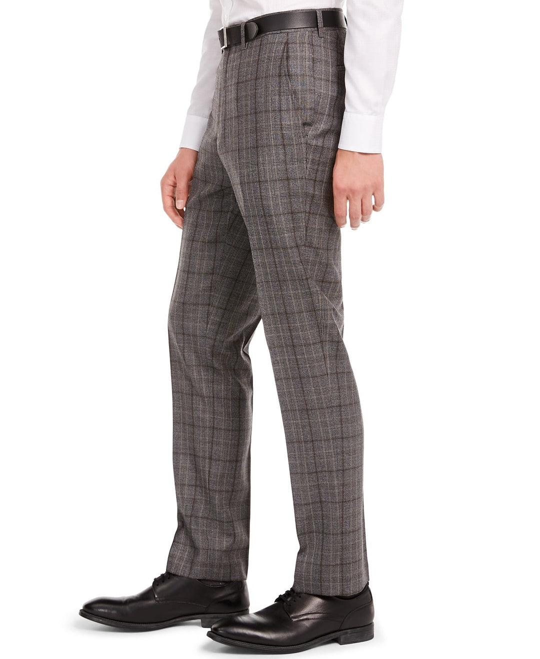 Bar III Men's Wool Plaid Printed Dress Pants Gray Size 32X30