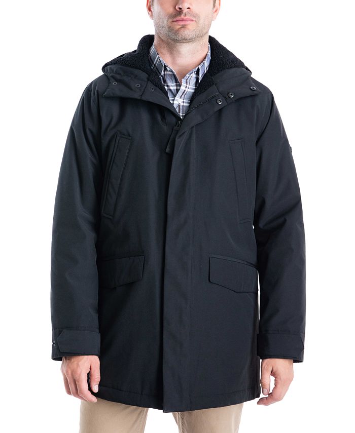 Michael Kors Men's Otto Stadium Parka Coat Black Size Large