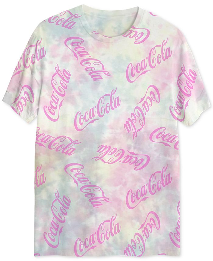 Coca-Cola Men's Uv Cotton Tie Dye Casual Shirt Pink Size X-Large