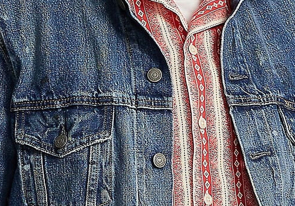 Polo Ralph Lauren Men's Paint-Splatter Denim Trucker Jacket Blue Size S