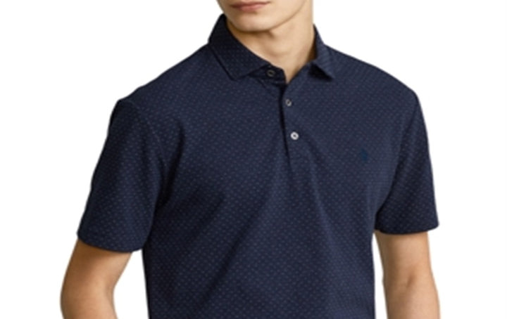 Ralph Lauren Men's Cotton Jacquard Custom Slim Fit Polo Shirt Blue Size XX-Large