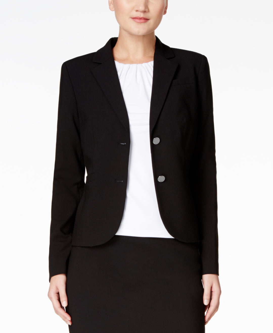 Calvin Klein Women's Two Button Blazer Black Size 2