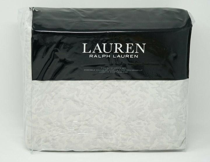 Lauren Ralph Lauren Alene Cotton Percale 200-Thread Count Reversible Metallic Jacquard 3-Pc Duvet Cover Set Size King