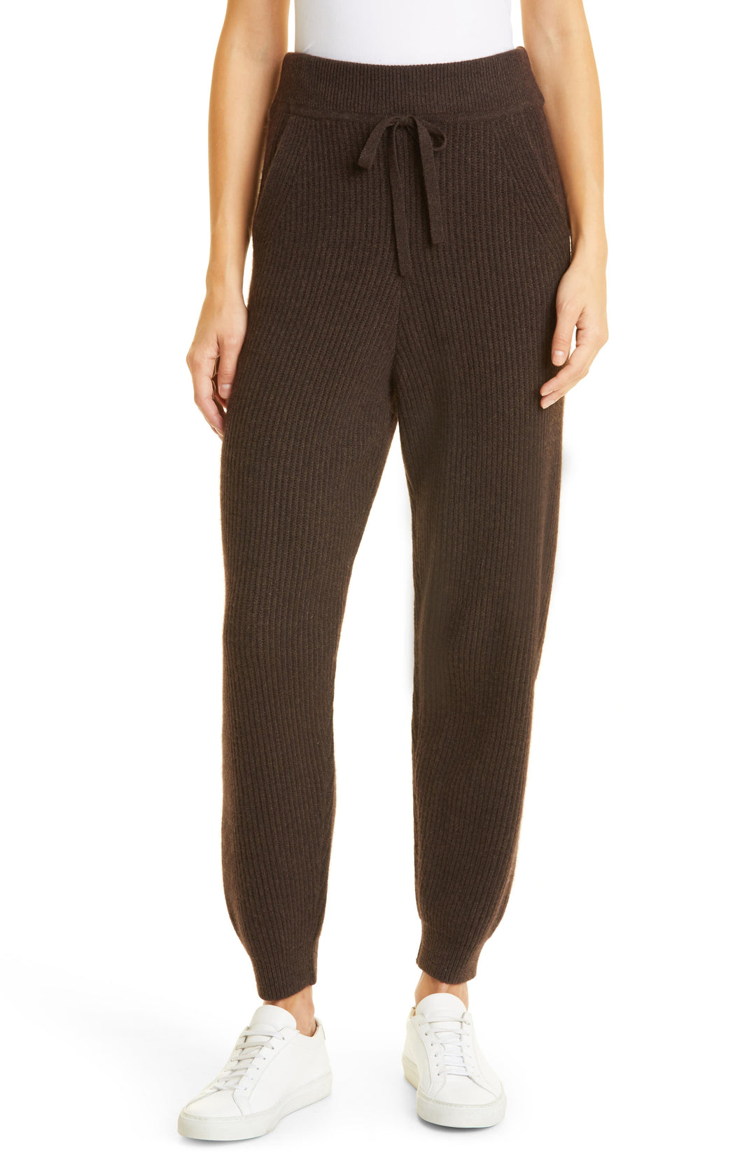 rag & bone Pierce Cashmere Rib Joggers in Dark Brown , Size X-Small