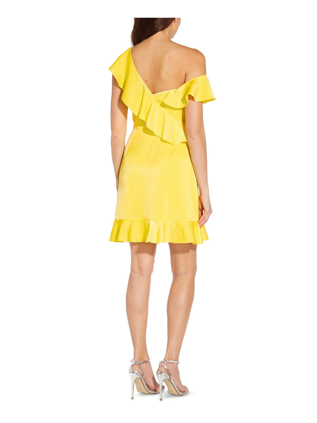 Aidan by Aidan Mattox Women's Ruffled Cocktail Dress Yellow Size 18