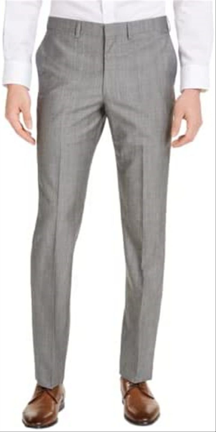 DKNY Men's Slim Fit Stretch Suit Pants Gray Size 36X32