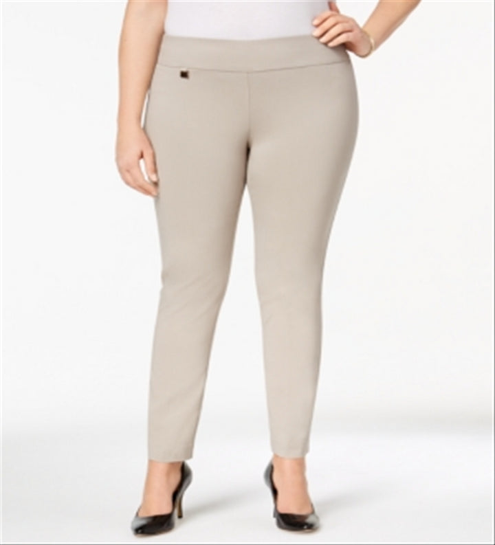 Alfani Women's Modern Skinny Pull On Pants Brown Size 24W