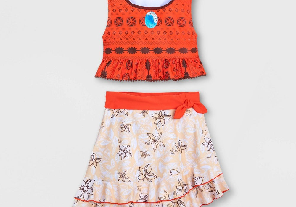 Disney Store Girls Adaptive Moana Swimsuit 3pc