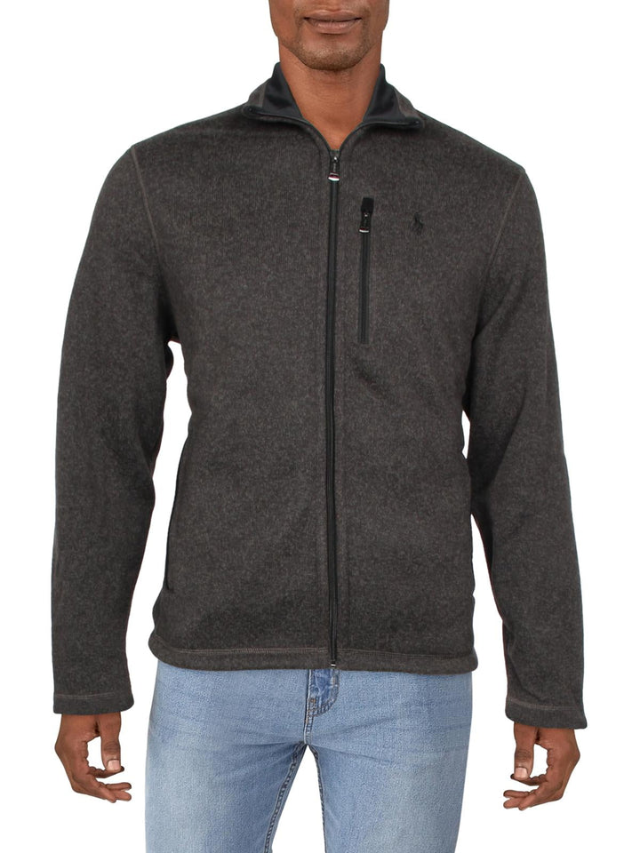 Polo Ralph Lauren Men's Windsor Mock Neck Lightweight Fleece Jacket Gray Size Medium