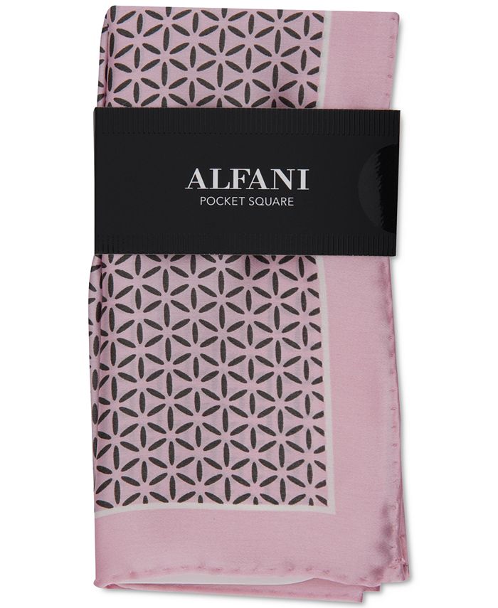 Alfani Men's Geometric Pocket Square Pink Size Regular