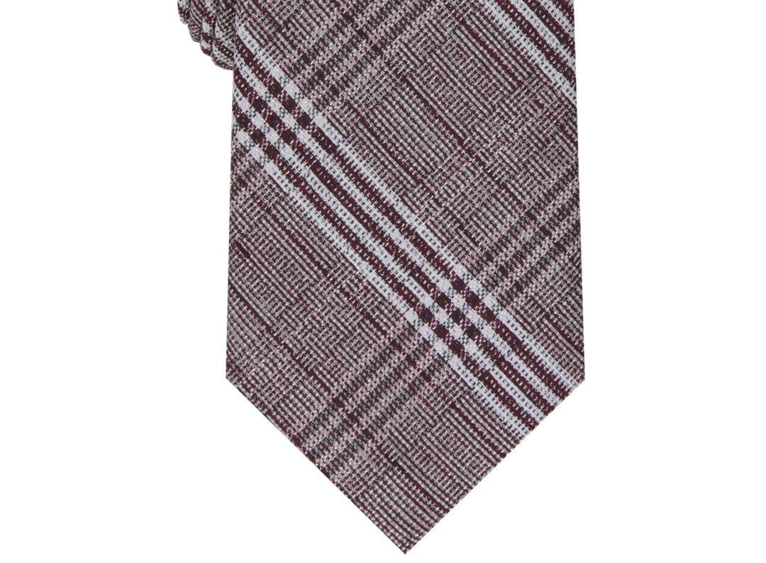 Alfani Men's Slim Plaid Tie Brown Size Regular