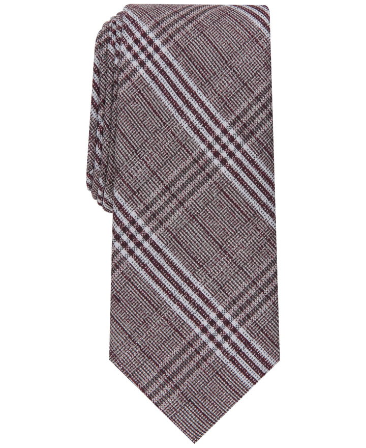Alfani Men's Slim Plaid Tie Brown Size Regular