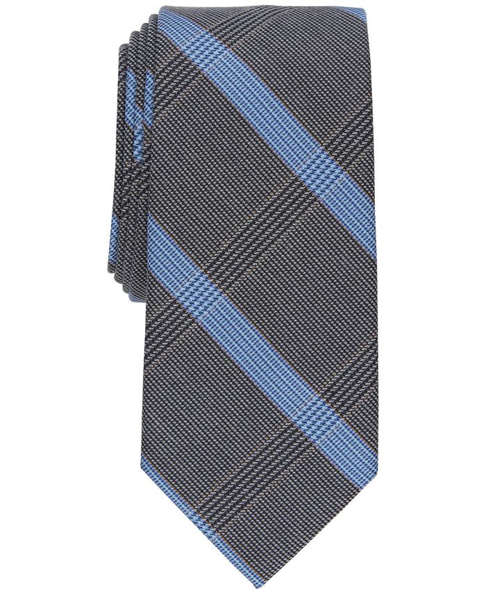 Alfani Men's Bermudo Plaid Slim Tie Gray Size Regular