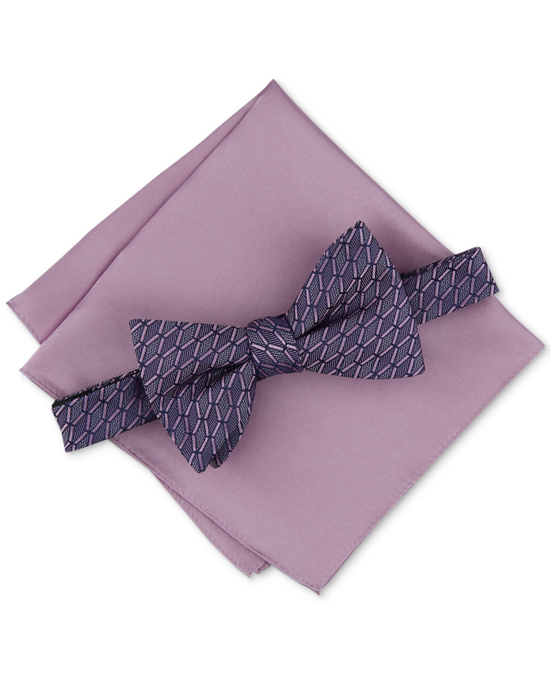 Alfani Men's 2Pc Bow Tie & Pocket Square Set Purple Size Regular