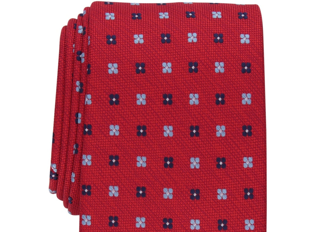 Club Room Men's Orme Geometric Classic Tie Red Size Regular