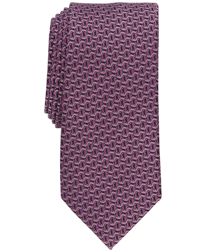 Alfani Men's Slim Geo Tie Pink Size Regular