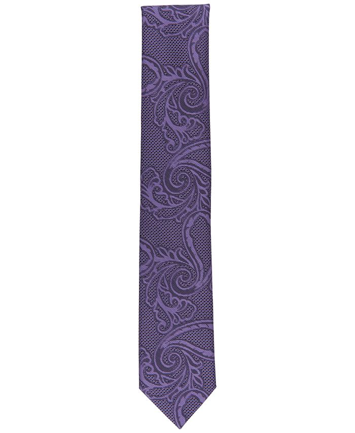 Alfani Men's Slim Paisley Tie Purple Size Regular