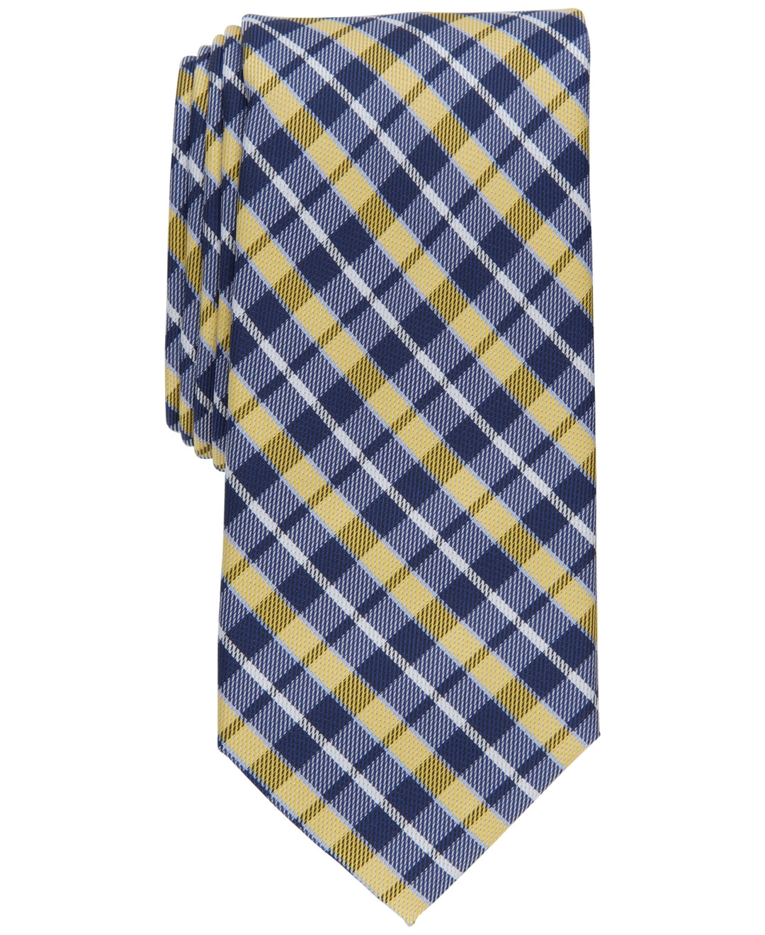 Club Room Men's Everberg Classic Plaid Tie Yellow Size Regular
