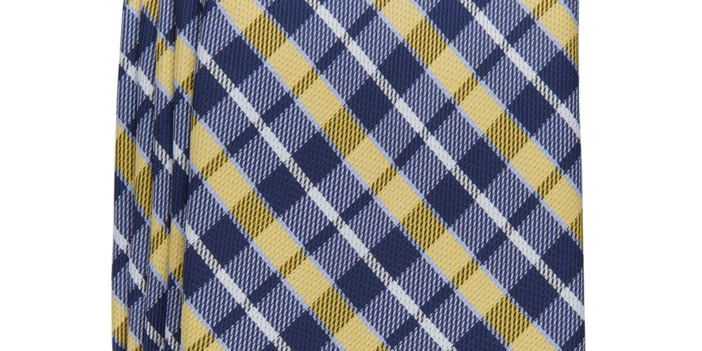 Club Room Men's Everberg Classic Plaid Tie Yellow Size Regular