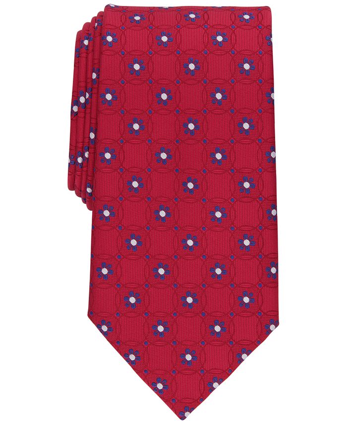 Club Room Men's Classic Floral Medallion Tie Red Size Regular