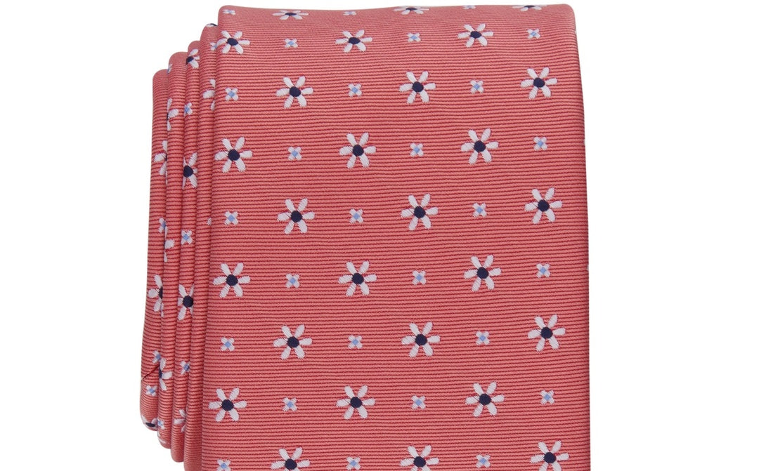 Club Room Men's Classic Floral Neat Tie Red Size Regular