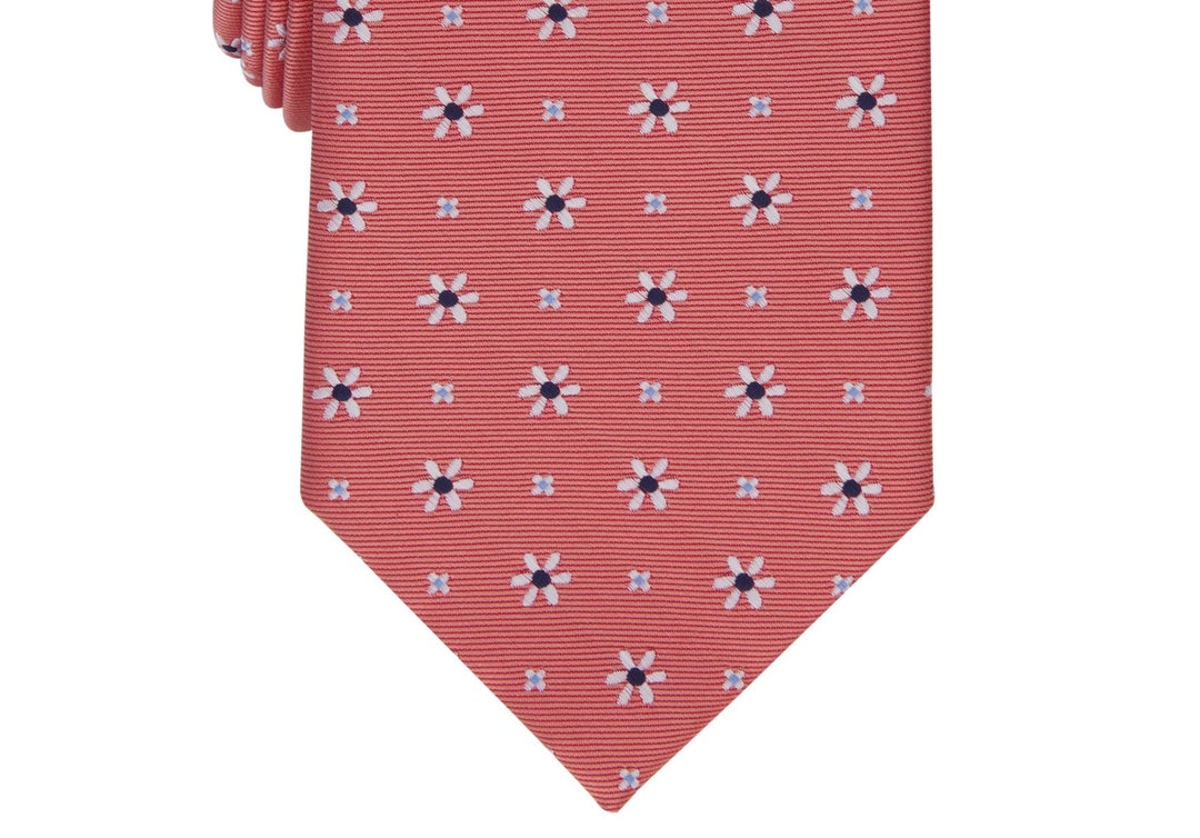 Club Room Men's Classic Floral Neat Tie Red Size Regular