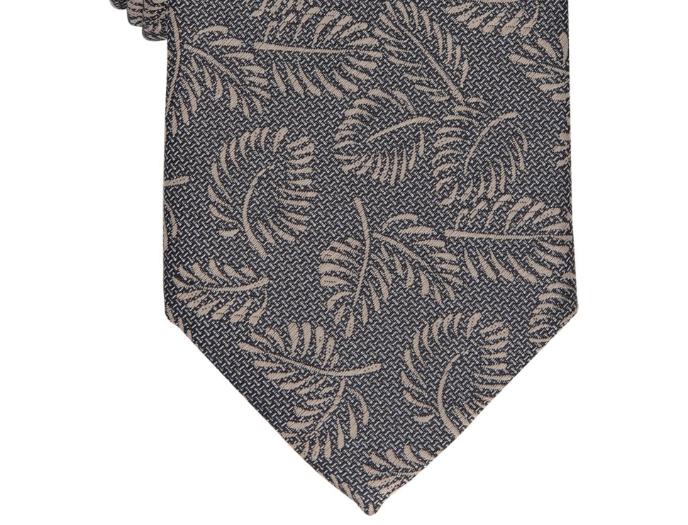 Alfani Men's Breton Leaf Print Tie Brown Size Regular