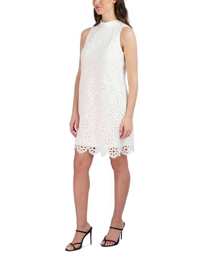 Robbie Bee Women's Sleeveless Lace A Line Dress White Size 6 Petite