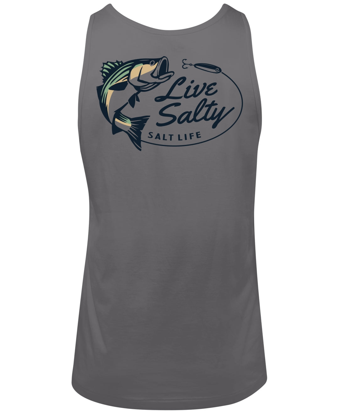 Salt Life Men's Salty Striper Logo Graphic Tank Top Gray Size X-Large