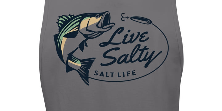 Salt Life Men's Salty Striper Logo Graphic Tank Top Gray Size X-Large